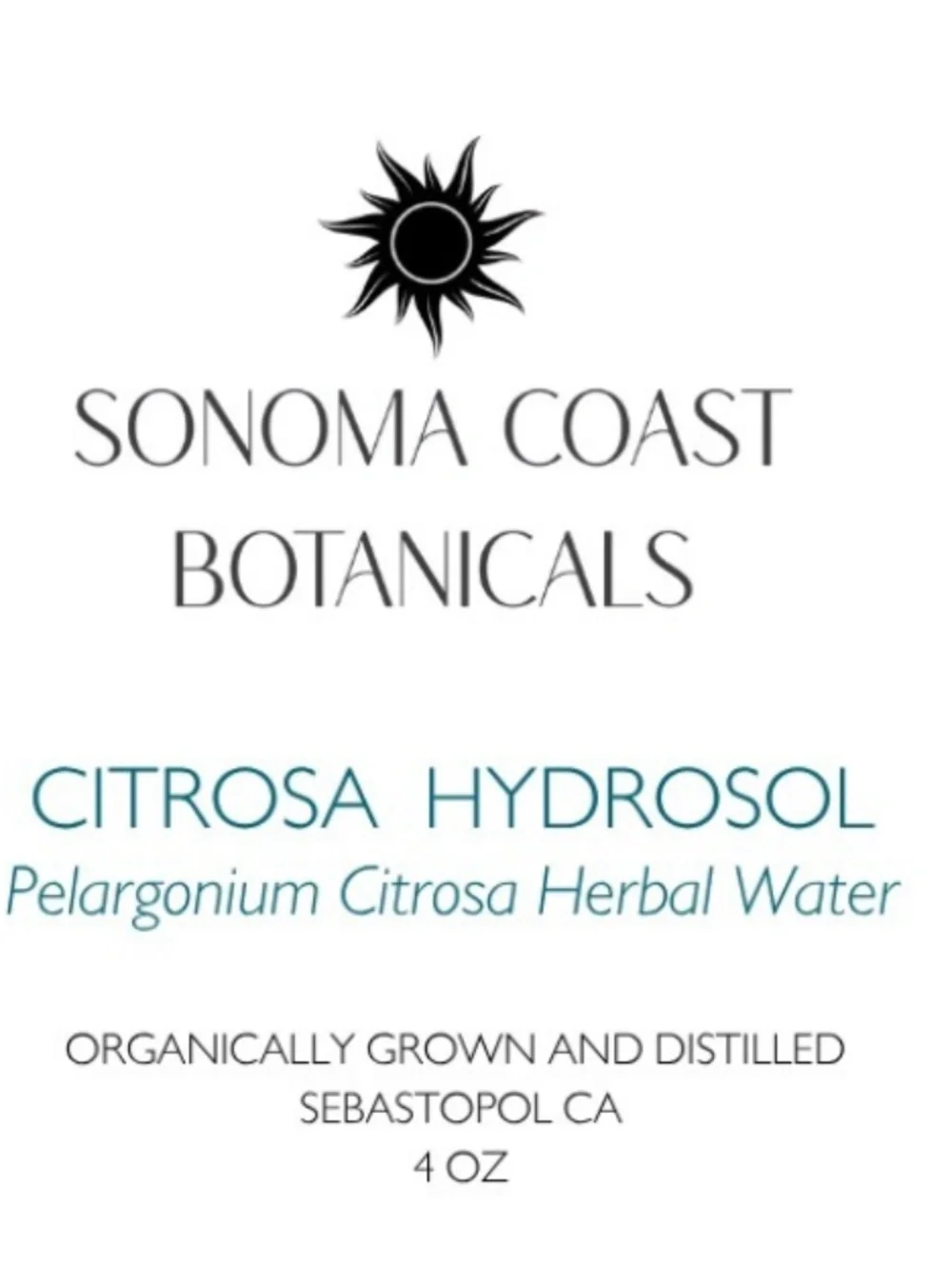 Citrosa Hydrosol - Sonoma Coast Botanicals - Aromatherapy Mist